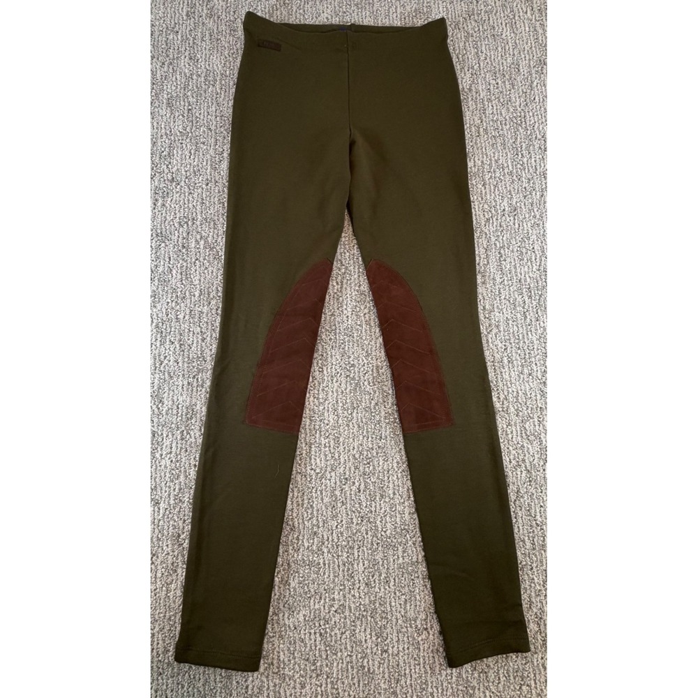 Polo Ralph Lauren Leggings Women XS Green Equestrian Knee Patch Skinny Pants
